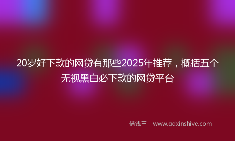 20岁好下款的网贷有那些2025年推荐，概括五个无视黑白必下款的网贷平台