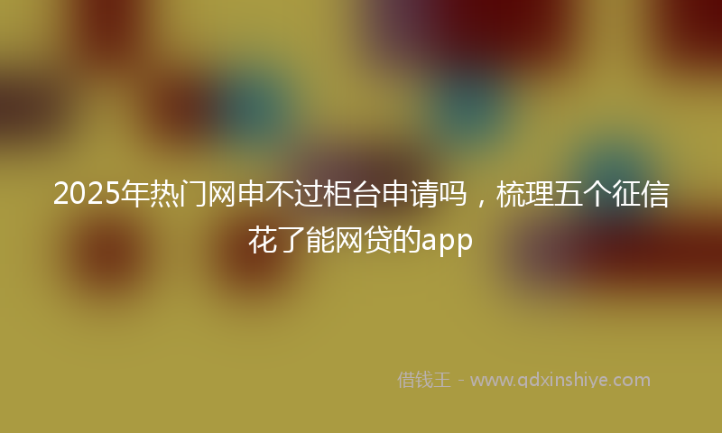 2025年热门网申不过柜台申请吗，梳理五个征信花了能网贷的app