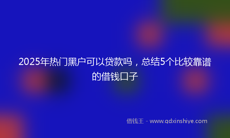 2025年热门黑户可以贷款吗，总结5个比较靠谱的借钱口子