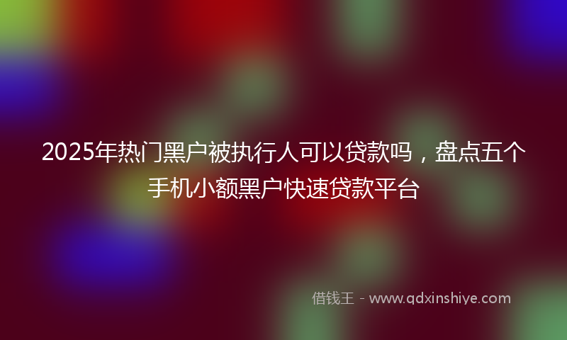 2025年热门黑户被执行人可以贷款吗，盘点五个手机小额黑户快速贷款平台