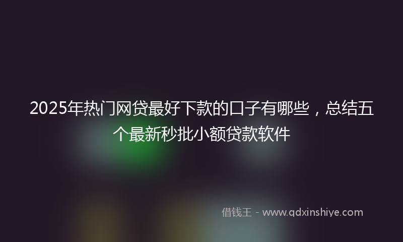 2025年热门网贷最好下款的口子有哪些，总结五个最新秒批小额贷款软件