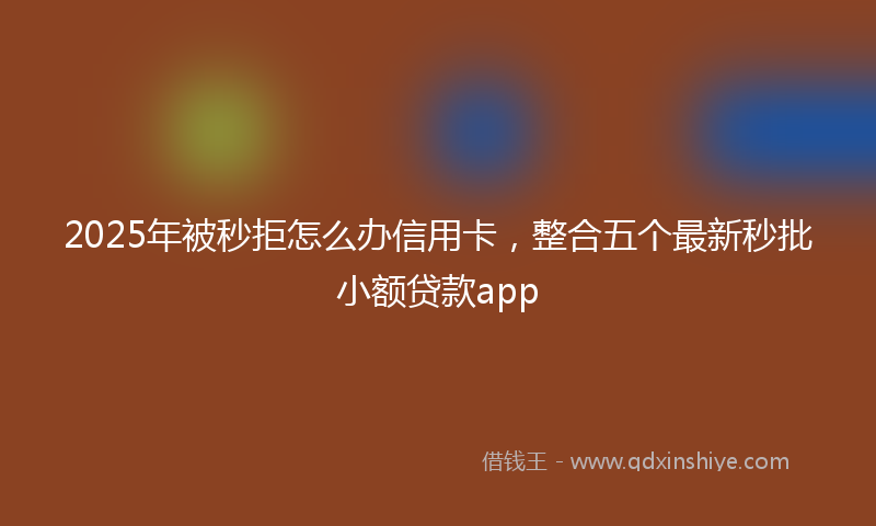 2025年被秒拒怎么办信用卡,整合五个最新秒批小额贷款app