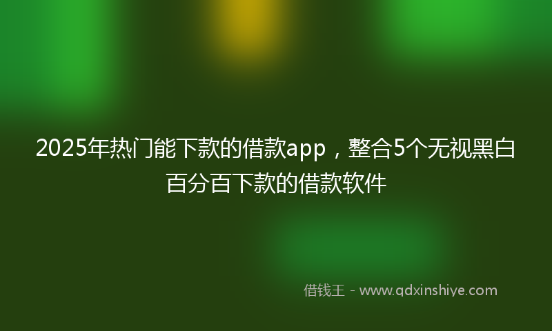 2025年热门能下款的借款app，整合5个无视黑白百分百下款的借款软件