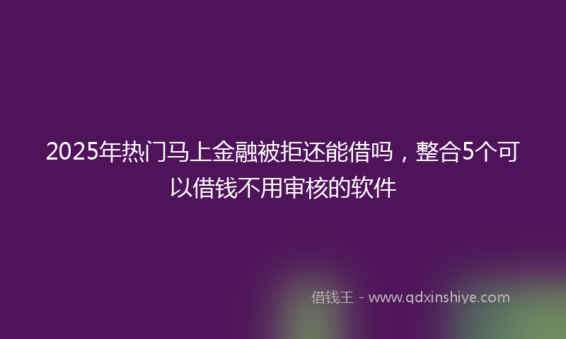 2025年热门马上金融被拒还能借吗，整合5个可以借钱不用审核的软件