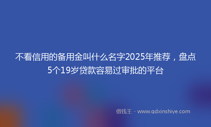 不看信用的备用金叫什么名字2025年推荐，盘点5个19岁贷款容易过审批的平台