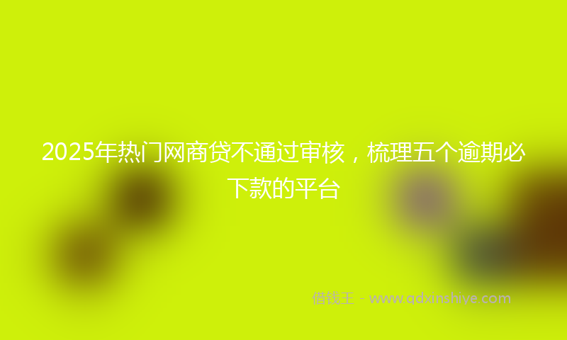 2025年热门网商贷不通过审核，梳理五个逾期必下款的平台