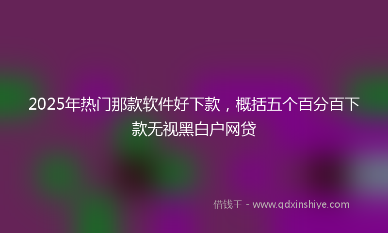 2025年热门那款软件好下款，概括五个百分百下款无视黑白户网贷