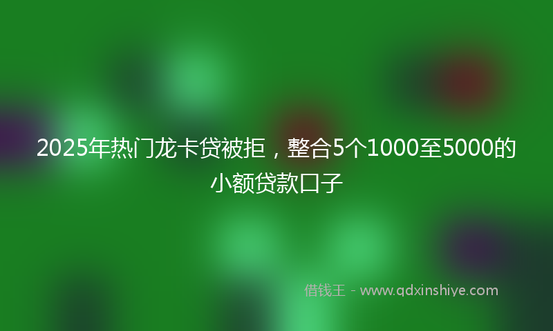 2025年热门龙卡贷被拒，整合5个1000至5000的小额贷款口子