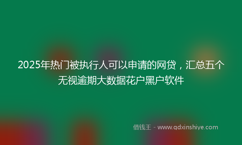 2025年热门被执行人可以申请的网贷，汇总五个无视逾期大数据花户黑户软件