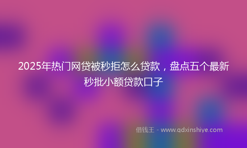 2025年热门网贷被秒拒怎么贷款，盘点五个最新秒批小额贷款口子