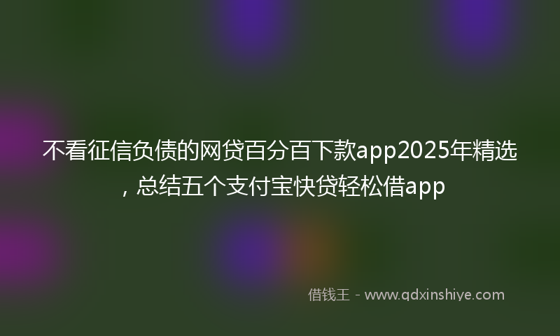 不看征信负债的网贷百分百下款app2025年精选，总结五个支付宝快贷轻松借app
