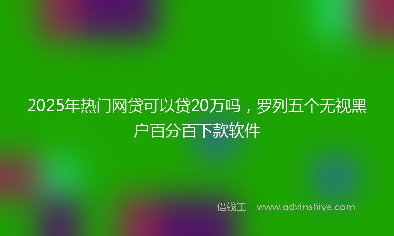 2025年热门网贷可以贷20万吗，罗列五个无视黑户百分百下款软件