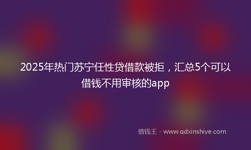 2025年热门苏宁任性贷借款被拒，汇总5个可以借钱不用审核的app