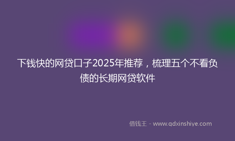 下钱快的网贷口子2025年推荐，梳理五个不看负债的长期网贷软件