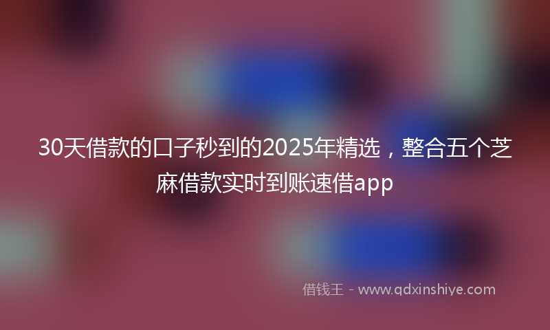 30天借款的口子秒到的2025年精选，整合五个芝麻借款实时到账速借app