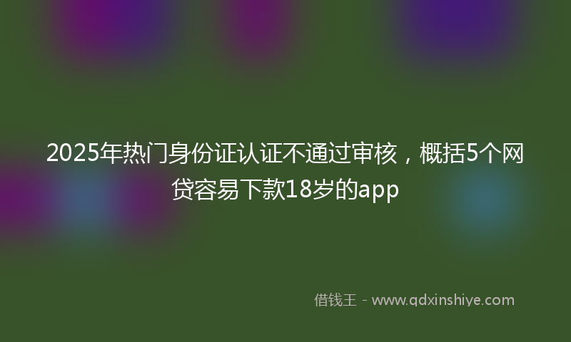 2025年热门身份证认证不通过审核，概括5个网贷容易下款18岁的app