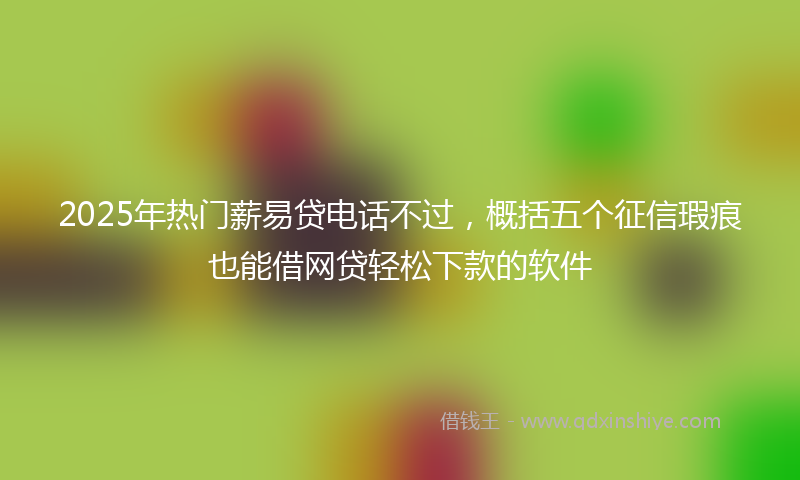 2025年热门薪易贷电话不过,概括五个征信瑕疵也能借网贷轻松下款的软件