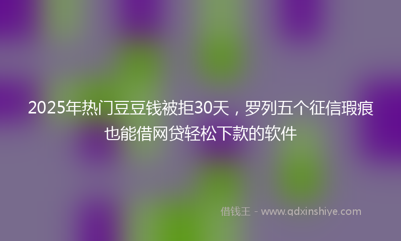 2025年热门豆豆钱被拒30天，罗列五个征信瑕疵也能借网贷轻松下款的软件