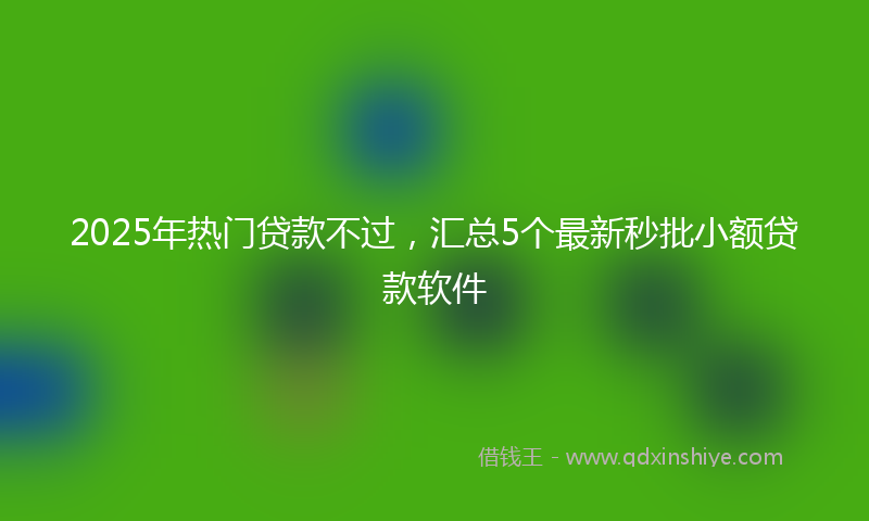 2025年热门贷款不过，汇总5个最新秒批小额贷款软件