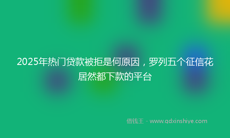 2025年热门贷款被拒是何原因，罗列五个征信花居然都下款的平台
