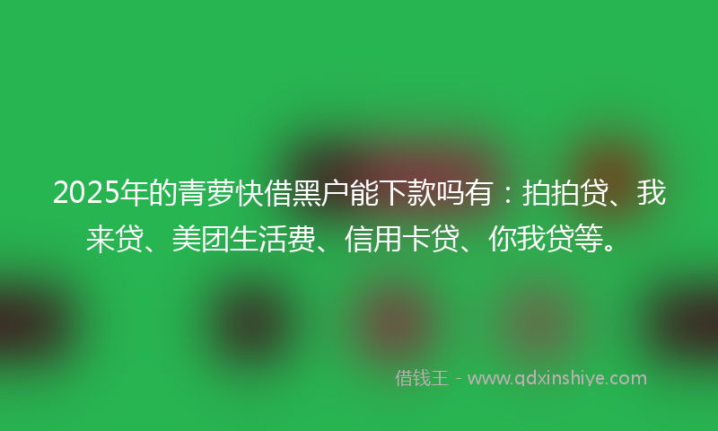 2025年的青萝快借黑户能下款吗有：拍拍贷、我来贷、美团生活费、信用卡贷、你我贷等。