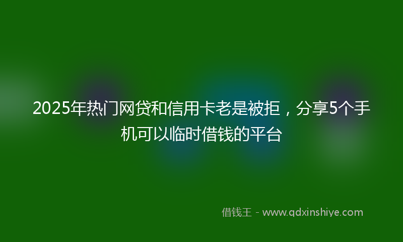 2025年热门网贷和信用卡老是被拒，分享5个手机可以临时借钱的平台