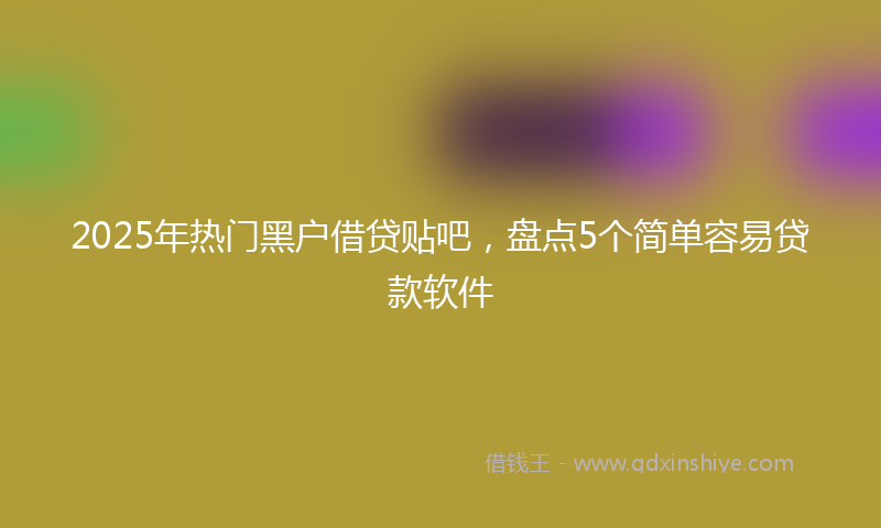 2025年热门黑户借贷贴吧，盘点5个简单容易贷款软件