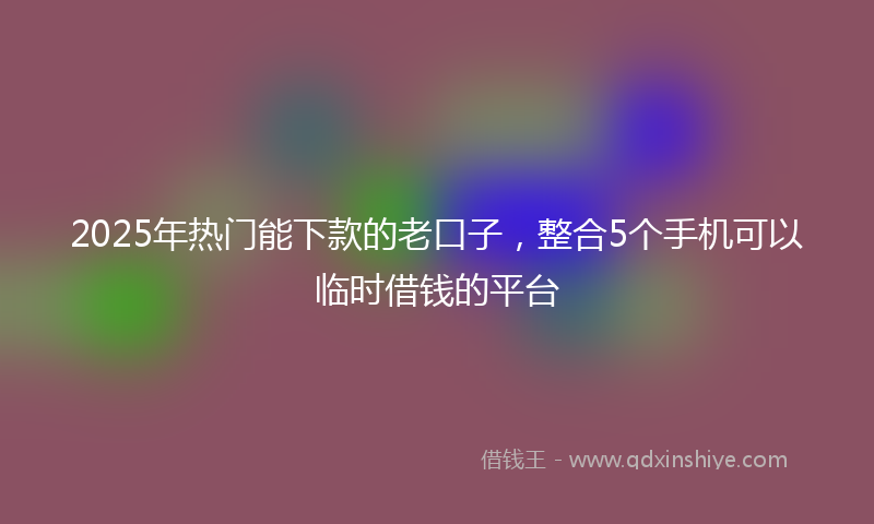 2025年热门能下款的老口子,整合5个手机可以临时借钱的平台