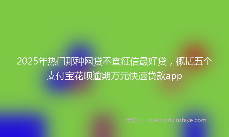 2025年热门那种网贷不查征信最好贷，概括五个支付宝花呗逾期万元快速贷款app