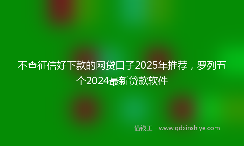 不查征信好下款的网贷口子2025年推荐，罗列五个2024最新贷款软件