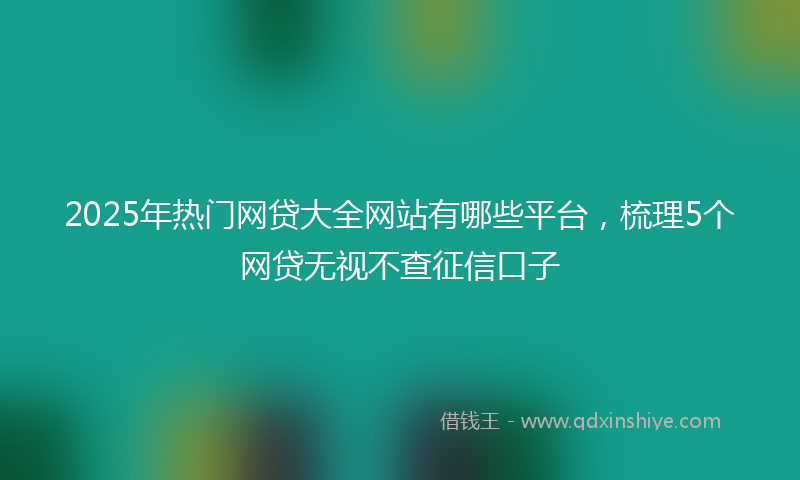2025年热门网贷大全网站有哪些平台，梳理5个网贷无视不查征信口子