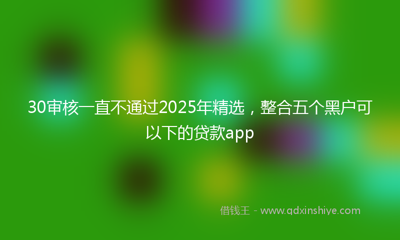 30审核一直不通过2025年精选，整合五个黑户可以下的贷款app