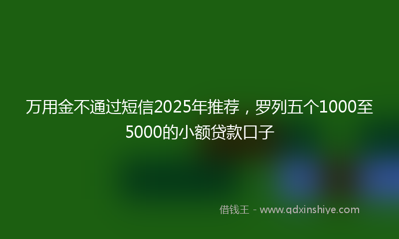 万用金不通过短信2025年推荐，罗列五个1000至5000的小额贷款口子