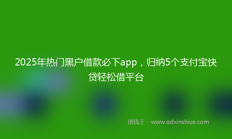 2025年热门黑户借款必下app，归纳5个支付宝快贷轻松借平台