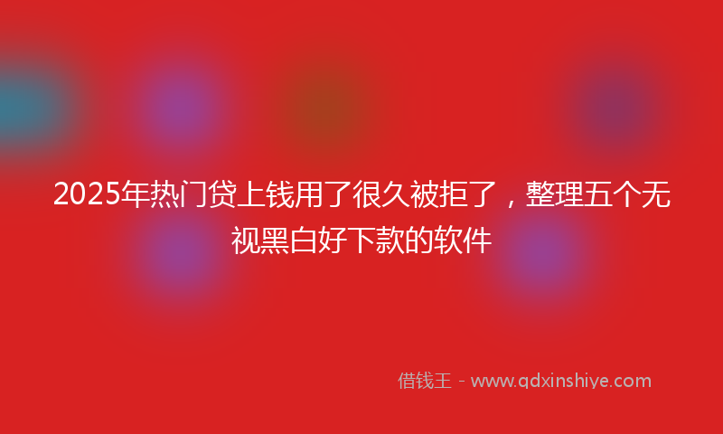 2025年热门贷上钱用了很久被拒了，整理五个无视黑白好下款的软件