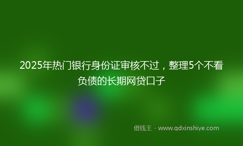 2025年热门银行身份证审核不过，整理5个不看负债的长期网贷口子