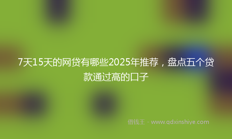 7天15天的网贷有哪些2025年推荐,盘点五个贷款通过高的口子