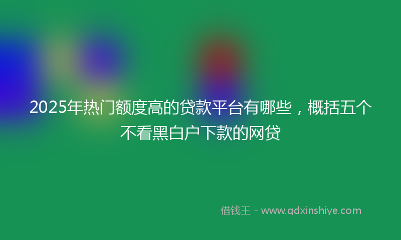 2025年热门额度高的贷款平台有哪些，概括五个不看黑白户下款的网贷