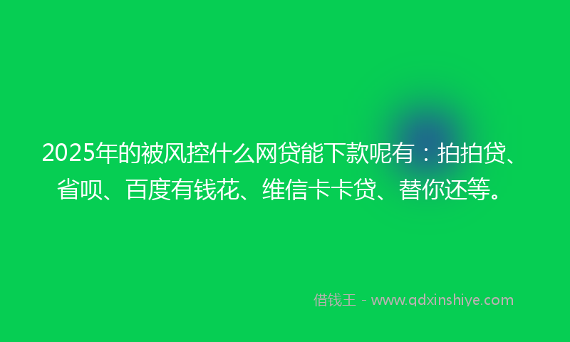 2025年的被风控什么网贷能下款呢有：拍拍贷、省呗、百度有钱花、维信卡卡贷、替你还等。