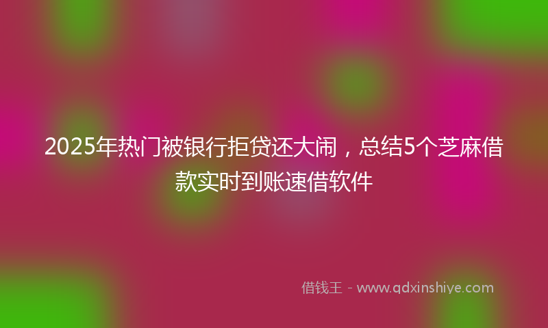 2025年热门被银行拒贷还大闹，总结5个芝麻借款实时到账速借软件