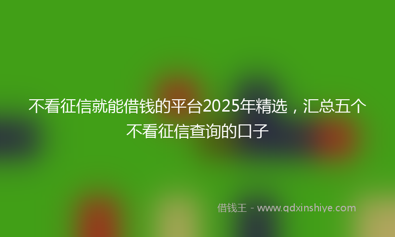不看征信就能借钱的平台2025年精选，汇总五个不看征信查询的口子