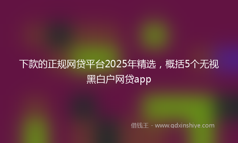 下款的正规网贷平台2025年精选，概括5个无视黑白户网贷app