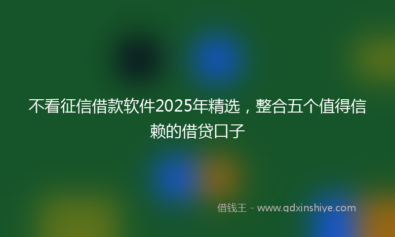 不看征信借款软件2025年精选，整合五个值得信赖的借贷口子