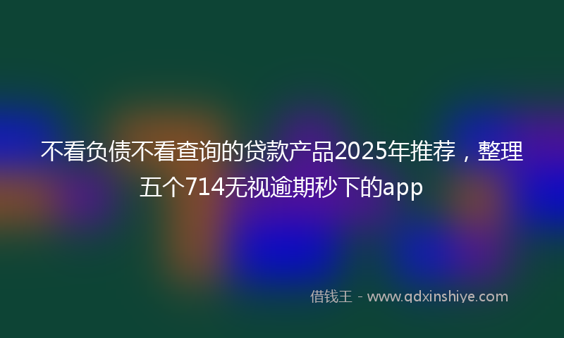 不看负债不看查询的贷款产品2025年推荐，整理五个714无视逾期秒下的app