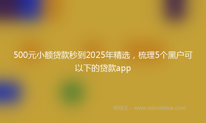 500元小额贷款秒到2025年精选，梳理5个黑户可以下的贷款app