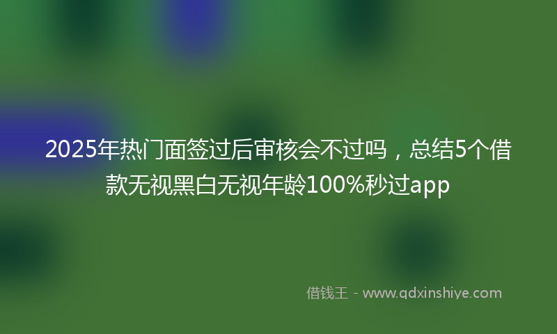 2025年热门面签过后审核会不过吗，总结5个借款无视黑白无视年龄100%秒过app