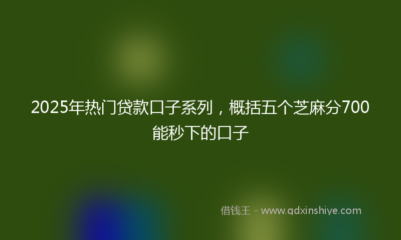 2025年热门贷款口子系列，概括五个芝麻分700能秒下的口子