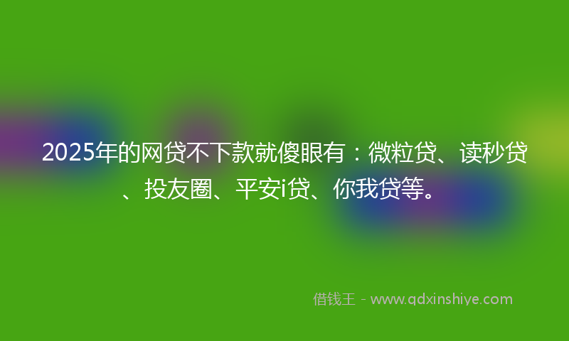 2025年的网贷不下款就傻眼有：微粒贷、读秒贷、投友圈、平安i贷、你我贷等。