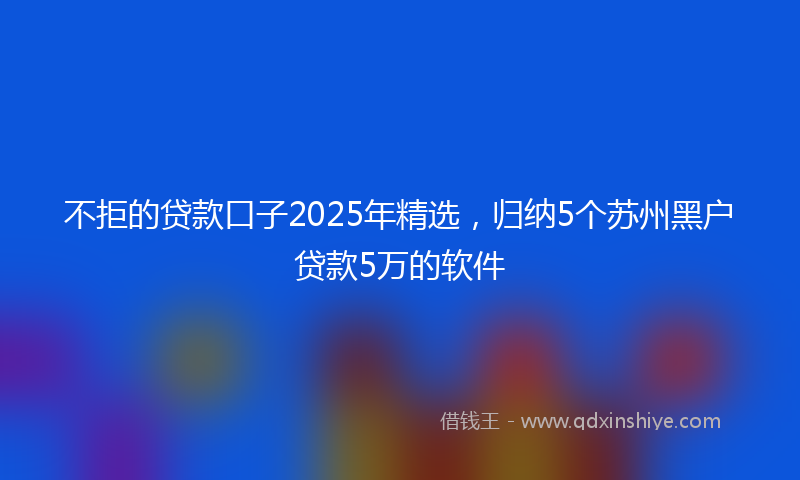不拒的贷款口子2025年精选，归纳5个苏州黑户贷款5万的软件
