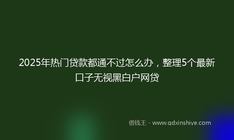 2025年热门贷款都通不过怎么办，整理5个最新口子无视黑白户网贷